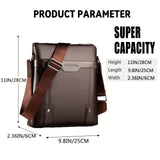 Black Men'S Crossbody Bag Leather Crossbody Bag Travel Bag Everyday Carry Bag