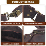 dark coffee color Black Top-Grain Leather Cross-Body Bag Leather Crossbody Bag Australian Leather Bag