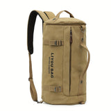 Yellow Black canvas travel backpack, durable travel backpack, spacious carry-on bag, stylish backpack Australia, travel bag for weekend getaway, organized backpack with pockets