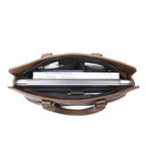 Brown Black Brown Laptop Briefcase Leather Look Travel Bag Work Briefcase For Men Spacious