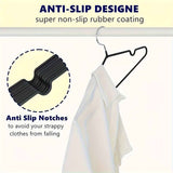 Black Blue plastic-coated metal hangers, non-slip clothes hangers, 50-pack hangers, durable hangers, closet organization hangers, wardrobe hangers, commercial hangers Australia