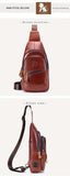 Brown Leather Sling Backpack Top-Grain Cowhide Backpack Travel Sling Bag Stylish