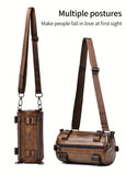 Black Brown Unisex Cross Body Bag Travel Bag Durable Bag Adjustable Strap Bag Multiple