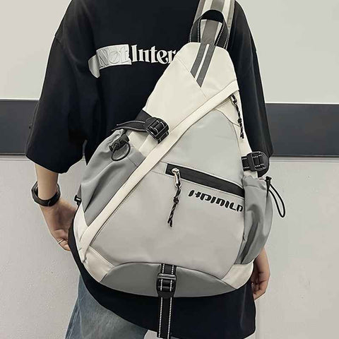 White Brown Sling Backpack Travel Backpack High-Quality Backpack Trendy Backpack Organized