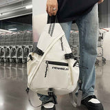White Brown Sling Backpack Travel Backpack High-Quality Backpack Trendy Backpack Organized