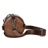 Brown Unisex Cross-Body Bag Travel Bag Leather-Like Bag Adjustable Strap Bag