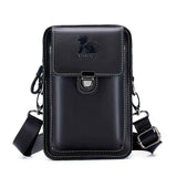Black brown Leather Cross-Body Bag Genuine Leather Travel Bag Compact Crossbody Purse