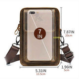 Black brown Leather Cross-Body Bag Genuine Leather Travel Bag Compact Crossbody Purse