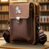 Black brown Leather Cross-Body Bag Genuine Leather Travel Bag Compact Crossbody Purse