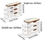 Beige Gold egg storage box, portable egg container, lidded egg holder, kitchen egg organizer, australian kitchen, fridge egg storage, stackable egg crate, see-through egg box