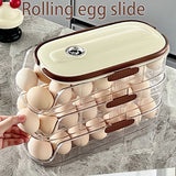 Beige Gold egg storage box, portable egg container, lidded egg holder, kitchen egg organizer, australian kitchen, fridge egg storage, stackable egg crate, see-through egg box
