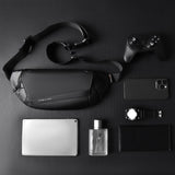 Black Gray Magnetic Closure Backpack Sling Bag Travel Backpack Daypack Crossbody Bag