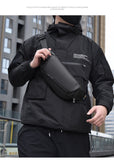 Black Gray Magnetic Closure Backpack Sling Bag Travel Backpack Daypack Crossbody Bag
