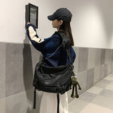Black Gray Cross Body Bag Travel Bag Trendy Bag Hanging Accessory Durable Bag Spacious Bag