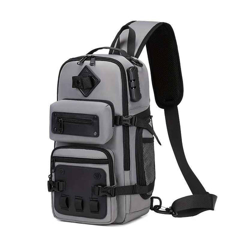 Gray Anti-Theft Backpack Waterproof Backpack Sling Backpack Travel Backpack