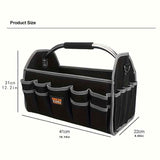 Black Yellow portable tool organizer, tool basket, tool storage, DIY tools, professional tools, tool compartments, Australian tradesperson, workshop organizer, heavy-duty tool carrier
