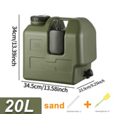 Green 20L water container, camping water storage, outdoor hydration, Australian camping gear, robust water canister, portable water tank, emergency water supply