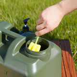 Green 20L water container, camping water storage, outdoor hydration, Australian camping gear, robust water canister, portable water tank, emergency water supply