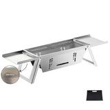 Silver Gray portable barbecue grill, outdoor grill, camping grill, lightweight grill, picnic grill, courtyard grill, Australian BBQ, even heat distribution grill