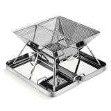 Silver Green portable camping grill, stainless steel grill, 304 stainless steel, charcoal grill, camping furniture, outdoor grill, camping cooking equipment, Australia camping gear