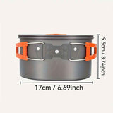 Gray Yellow camping cookware set, 3-4 person pot set, outdoor cooking kit, camp stove pots, camping kitchen set, australian camping gear, portable pots and pans, family camping cookware