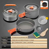 Gray Yellow camping cookware set, 3-4 person pot set, outdoor cooking kit, camp stove pots, camping kitchen set, australian camping gear, portable pots and pans, family camping cookware