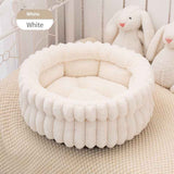 White cat bed, plush cat bed, cozy cat bed, anti-static cat bed, cat furniture, comfortable cat bed, cloud cat bed, cat sleeping bed, pet bed Australia, soft cat bed