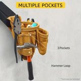 Yellow Gray adjustable tool belt, tool carrying belt, tool storage organizer, tool belt for professionals, DIY tool belt, waist tool pouch, worksite accessories