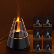 flame aroma diffuser, realistic flame diffuser, aromatherapy diffuser, essential oil diffuser, 7 color lights diffuser, ultra quiet diffuser, auto off diffuser, flame effect humidifier, Australian aromatherapy, relaxation diffuser - Black - Size Contains