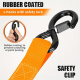 Yellow automatic webbing recovery ratchet strap, vehicle cargo strap, heavy-duty ratchet strap, long-length ratchet strap, easy-to-use ratchet strap, Australian transport