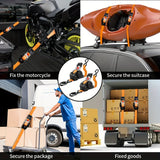 Yellow automatic webbing recovery ratchet strap, vehicle cargo strap, heavy-duty ratchet strap, long-length ratchet strap, easy-to-use ratchet strap, Australian transport