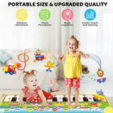 Yellow kids musical piano mat, Australian childrens toy, portable music mat, developmental play mat, interactive piano rug