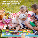 Yellow kids musical piano mat, Australian childrens toy, portable music mat, developmental play mat, interactive piano rug