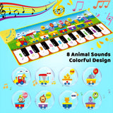 Yellow kids musical piano mat, Australian childrens toy, portable music mat, developmental play mat, interactive piano rug