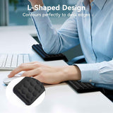 Black ergonomic wrist rest, keyboard wrist support, comfortable typing, wrist cushion, office ergonomics, Australian workspace, carpal tunnel prevention, plush wrist pad