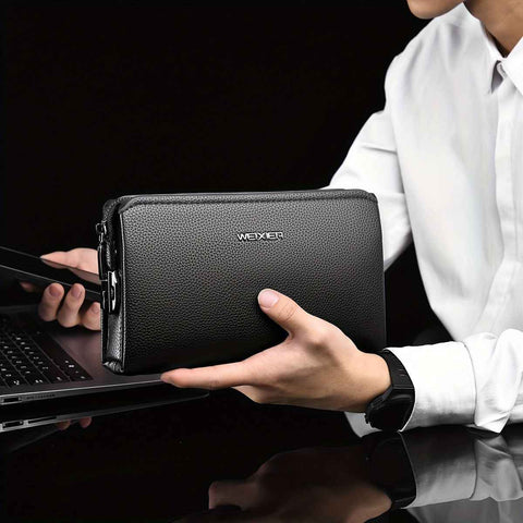 Men'S Leather Clutch Bag Men'S Accessories High-Quality Leather Stylish Clutch - Black - Size 23-4-14