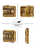 Men'S Wallet Genuine Leather Wallet Alligator-Embossed Wallet Horizontal Wallet - Black - Size m