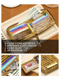 Men'S Wallet Genuine Leather Wallet Alligator-Embossed Wallet Horizontal Wallet - Orange - Size m
