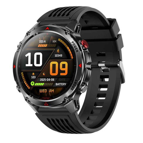 men's smart watch, HT37, GPS positioning, Bluetooth call, heart-rate monitoring, outdoor sports watch, Australian men's fashion, fitness watch - Black - Size L In Australia - Darrahopens