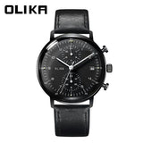 men's watch, ultra-thin watch, leather strap watch, luminous watch, waterproof watch, date calendar watch, curved glass watch, casual sports watch, OLIKA watch, men's fashion watch - Rose gold with a blue face - Size Man In Australia - Darrahopens