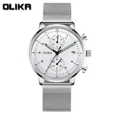 men's watch, ultra-thin watch, leather strap watch, luminous watch, waterproof watch, date calendar watch, curved glass watch, casual sports watch, OLIKA watch, men's fashion watch - Rose gold with a black face - Size Man