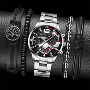 men's watch, Geneva calendar watch, stainless steel watch, business watch for men, Australian men's fashion, dress watch, formal watch, calendar wristwatch, Australian men's accessories - Black - Size 10 In Australia - Darrahopens