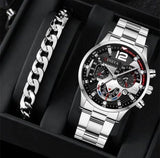 men's watch, Geneva calendar watch, stainless steel watch, business watch for men, Australian men's fashion, dress watch, formal watch, calendar wristwatch, Australian men's accessories - Black - Size 12 In Australia - Darrahopens