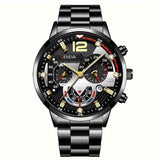 men's watch, Geneva calendar watch, stainless steel watch, business watch for men, Australian men's fashion, dress watch, formal watch, calendar wristwatch, Australian men's accessories - Black - Size 13 In Australia - Darrahopens