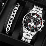 men's watch, Geneva calendar watch, stainless steel watch, business watch for men, Australian men's fashion, dress watch, formal watch, calendar wristwatch, Australian men's accessories - Black - Size 4 In Australia - Darrahopens