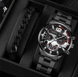 men's watch, Geneva calendar watch, stainless steel watch, business watch for men, Australian men's fashion, dress watch, formal watch, calendar wristwatch, Australian men's accessories - Black - Size 8 In Australia - Darrahopens
