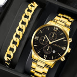 men's watch, Geneva calendar watch, stainless steel watch, business watch for men, Australian men's fashion, dress watch, formal watch, calendar wristwatch, Australian men's accessories - Black - Size 9
