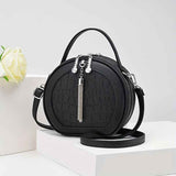 Ladies Handbag Round Handbag Croc-Embossed Handbag Tassel Handbag High-Quality - Beige - Size L In Australia - Darrahopens