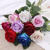 Artificial Silk Roses 25-Piece Bouquet Wedding Decorations Family Gathering - Royal Blue - Size L In Australia - Darrahopens