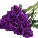 Artificial Silk Roses 25-Piece Bouquet Wedding Decorations Family Gathering - Sky Blue - Size L
